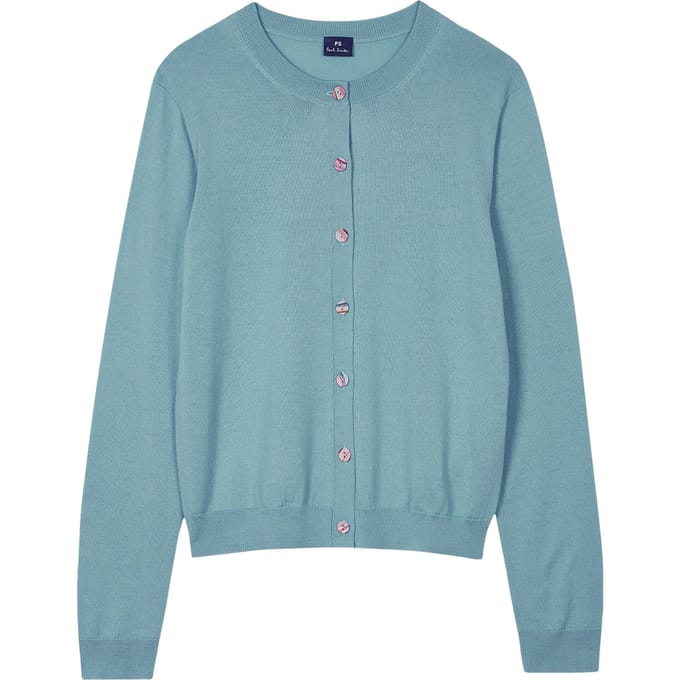 Paul Smith Knitted Cardigan Button Thru Petrol Blue Größe: S | Cardigans Outlet | Damen | Blau