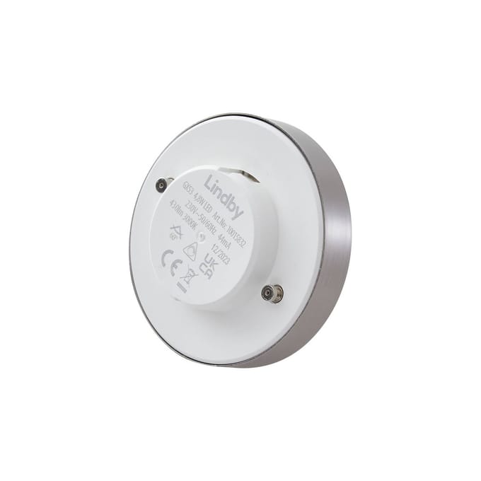 Lindby LED lamp, GX53 4,8W, 3000K, nikkel, Ø 7,5cm