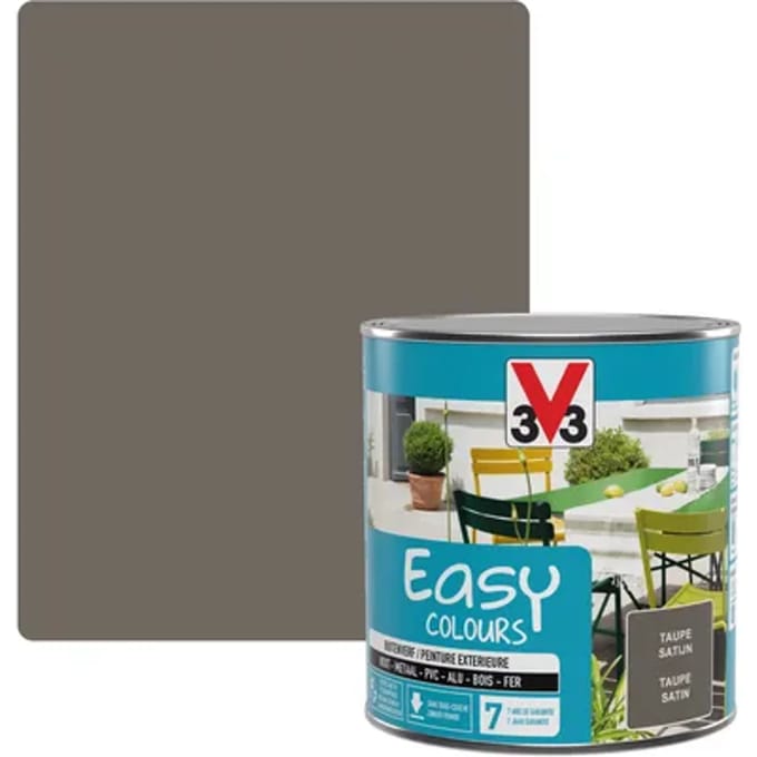 V33 Buitenlak Easy Colours - Taupe - Zijdeglans 0.5l