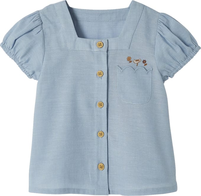 Vertbaudet Set bloemetjesblouse en korte broek baby