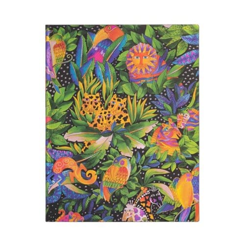 Paperblanks flexis cahier, formaat 18 x 23 cm., uitvoering laurel burch collection - jungle songs