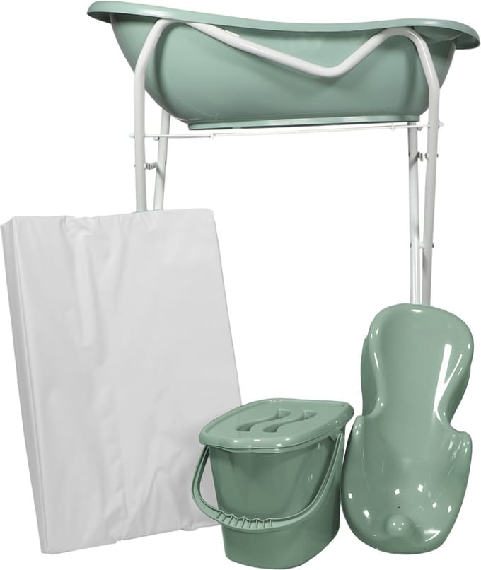 MamaLoes Stone Green Badset Incl. Witte Badstandaard