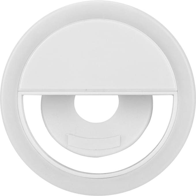 USB Opladen Selfie LED Licht Draagbare Telefoon Selfie Lamp Lichtgevende Klem Lamp voor iPhone(Wit)