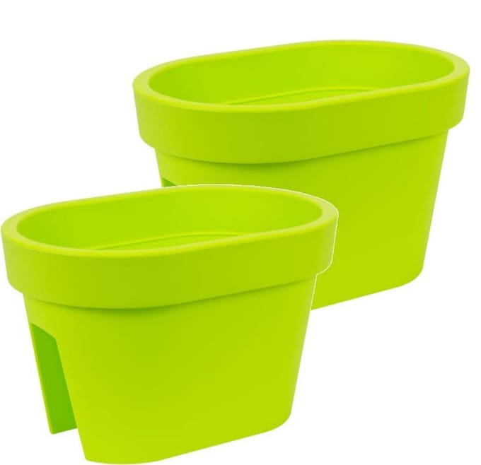 Bloembak Balkonbak Lofly Railing 27x40x25cm LIME Prosperplast / 2 STUKS ! /