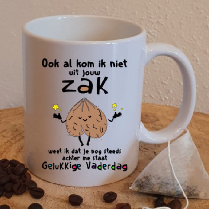 Beker "Ook al kom ik niet uit jouw zak - Grappige mok - Vaderdag - Bonusvader