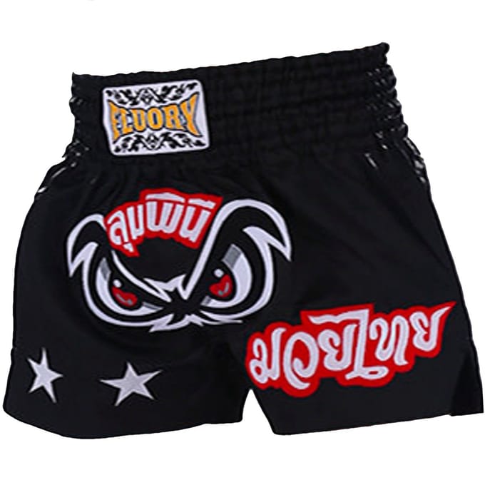 Fluory Muay Thai Kickboxing Short Bad Eyes Zwart MTSF03 - S