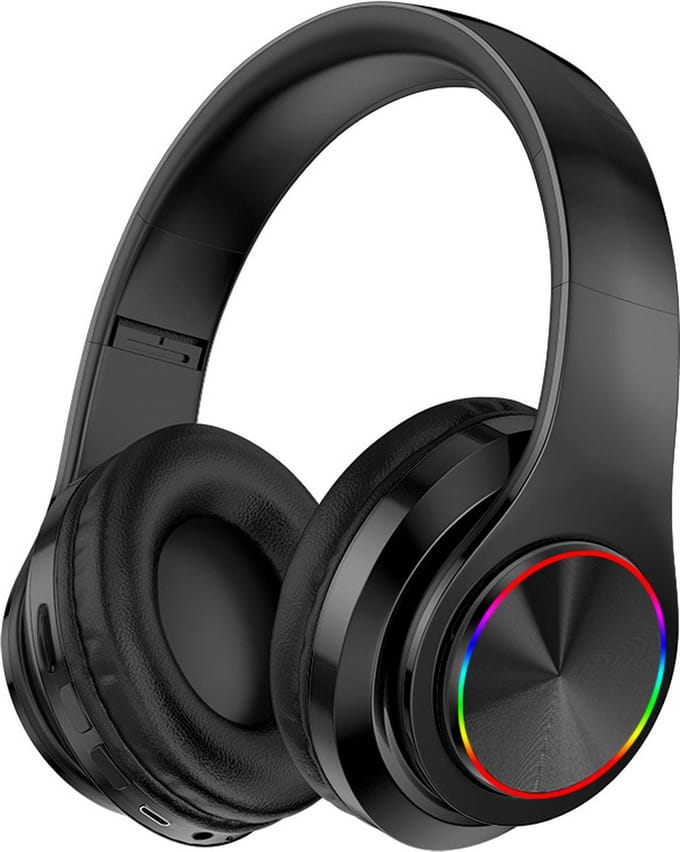 Pro Care Excellent Quality® Headset met Microfoon LED verlichting - Headset Draadloos - Bluetooth - Active Noise Reduction - SD card mogelijkheid - Kleur Zwart
