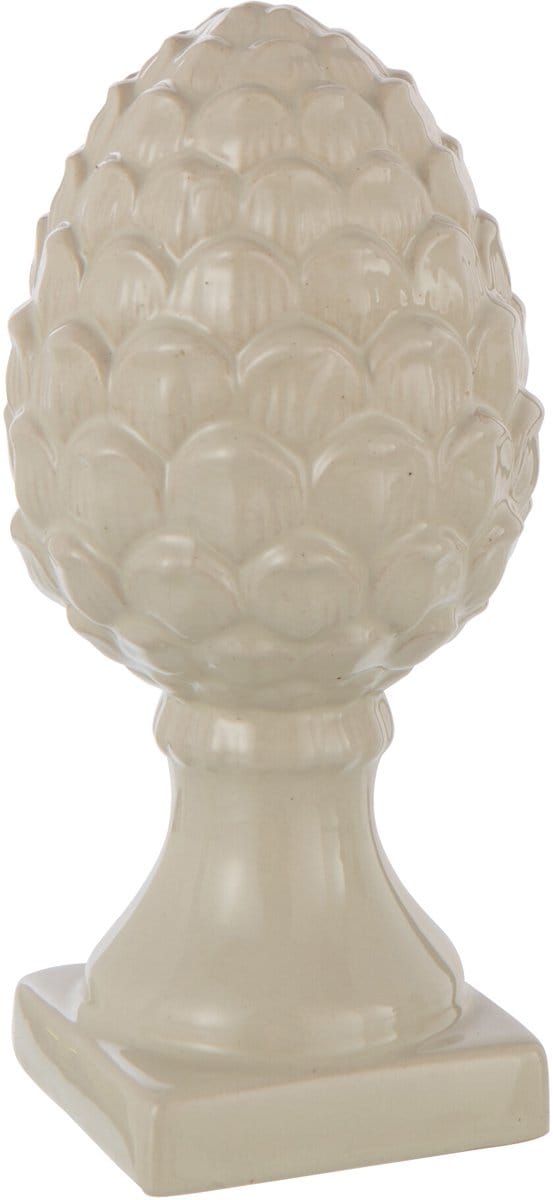 J-Line decoratie Dennenappel - porselein - beige - medium