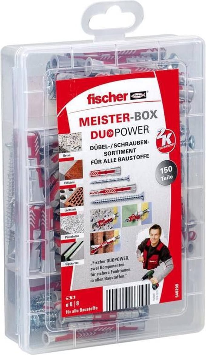 Fischer Meister-Box DuoPower kort/lang + schroef (150 stuks) - 540299