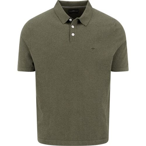 Fynch-Hatton Polo Superflex Shortsleeve Subtle Mélange Donker Khaki / male