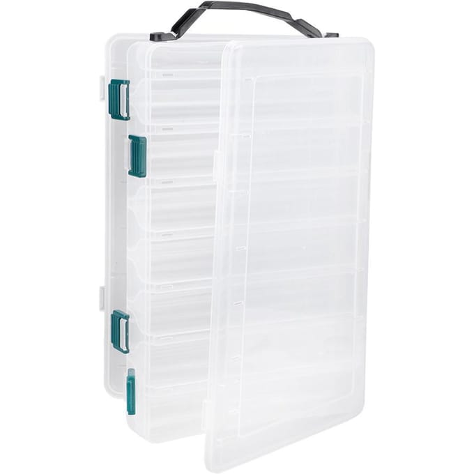 Boîte à appâts de pêche en plastique double face, étui de rangement pour leurres, grande capacité, accessoire 14 compartments
