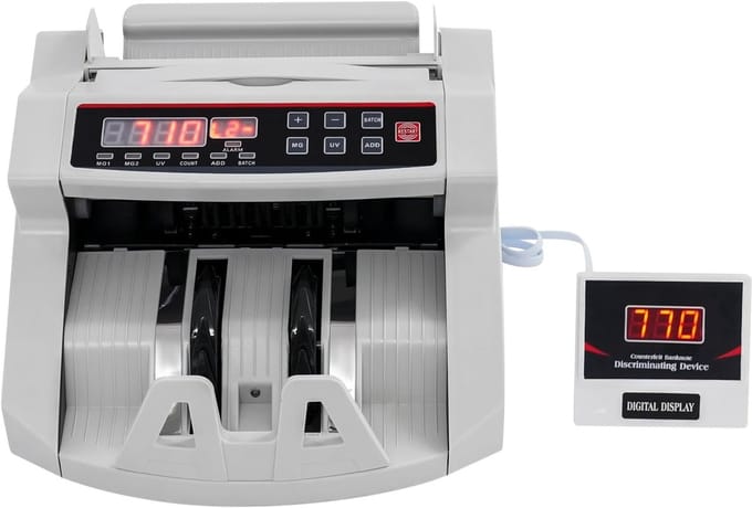 Geldtelmachine - Biljetten teller - Efficiënt Tellen - Valsgelddetectie - 900 Vellen/Min - Wit