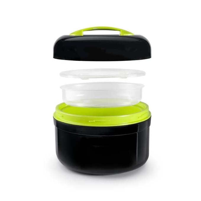 Boîte Alimentaire Isotherme - IBILI - Black/Green - 1,4 L - Double Paroi - Rond