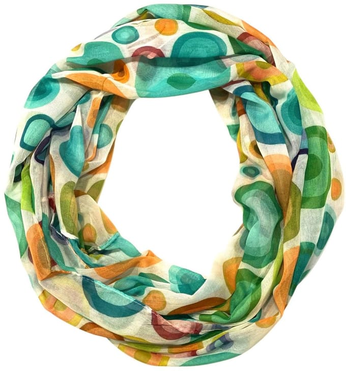 Dunne Colsjaal - Print - (23722#) - Groen/Ecru