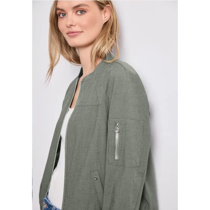 Blouson met ronde hals en ritssluiting