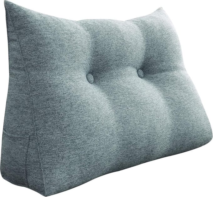 Groot driehoekig rugleuning kussen voor bed en bank met afneembare hoes
