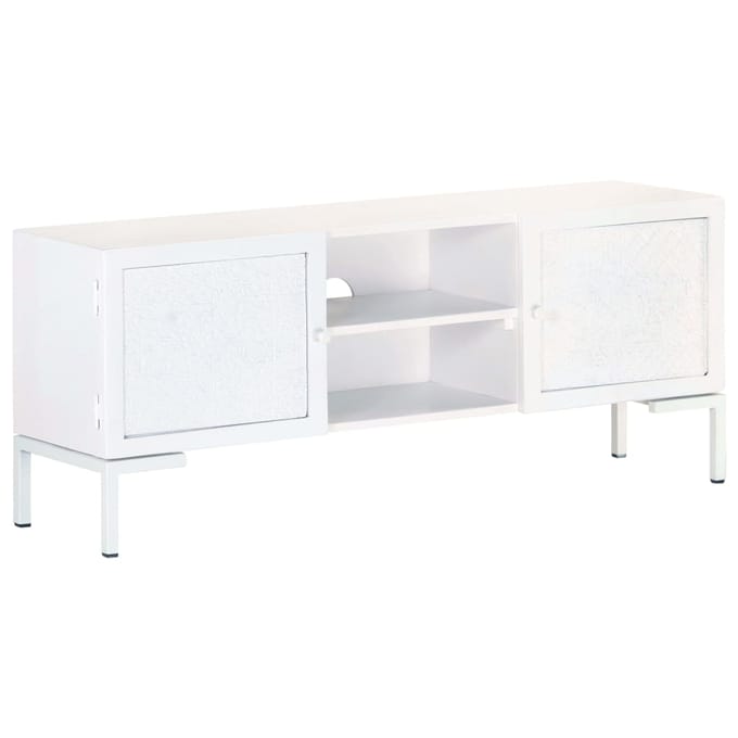 vidaXL - Tv-meubel - 115x30x46 - cm - massief - mangohout - wit