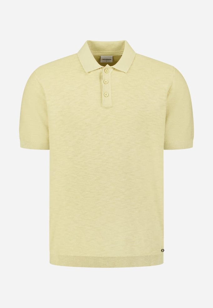 No Excess Polo Pullover Short Sleeve Slub Yellow  L