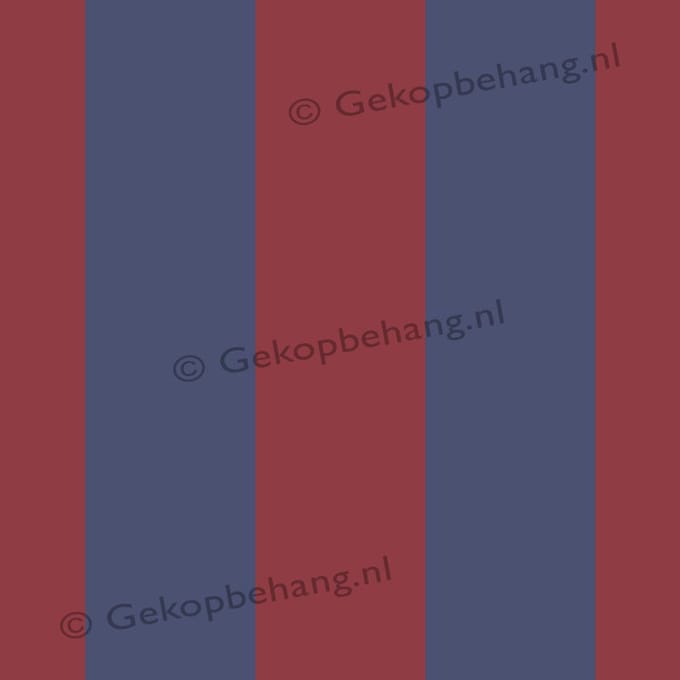 INGK Behang - Thomas - streep blauw/rood