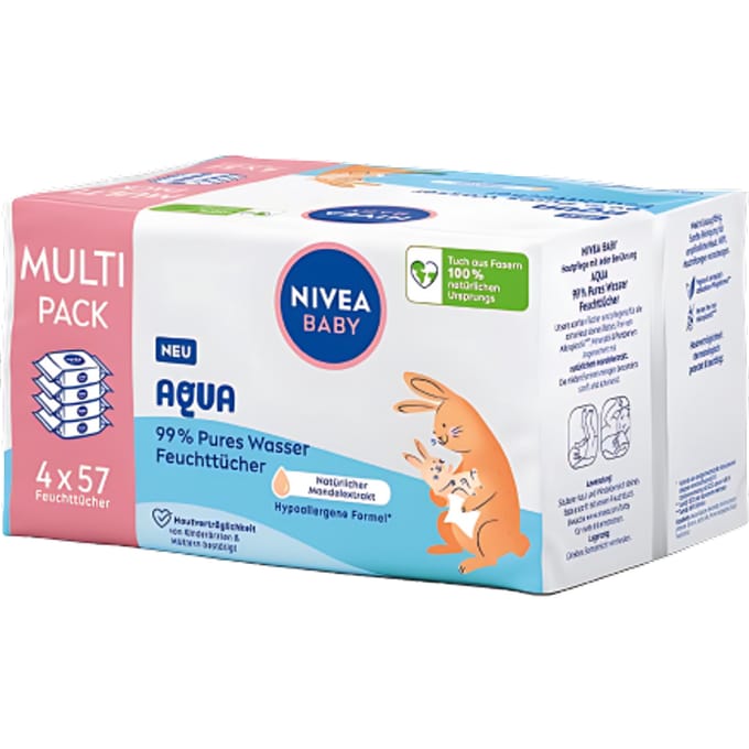 Nivea Baby 99% Waterdoekjes – 4x57 stuks