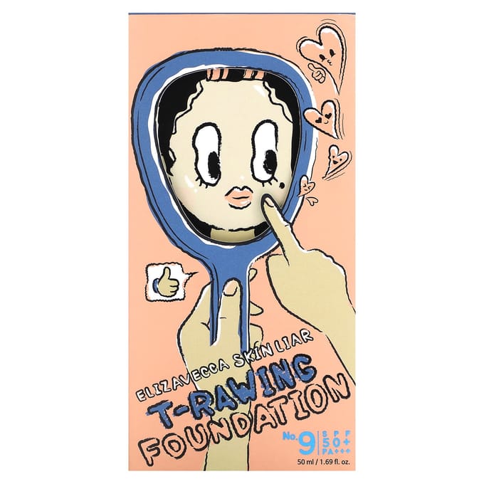 Elizavecca, Skin Liar, T-Rowing Foundation, No. 9, SPF 50+ PA+++, 50 ml (1.69 fl oz) beige