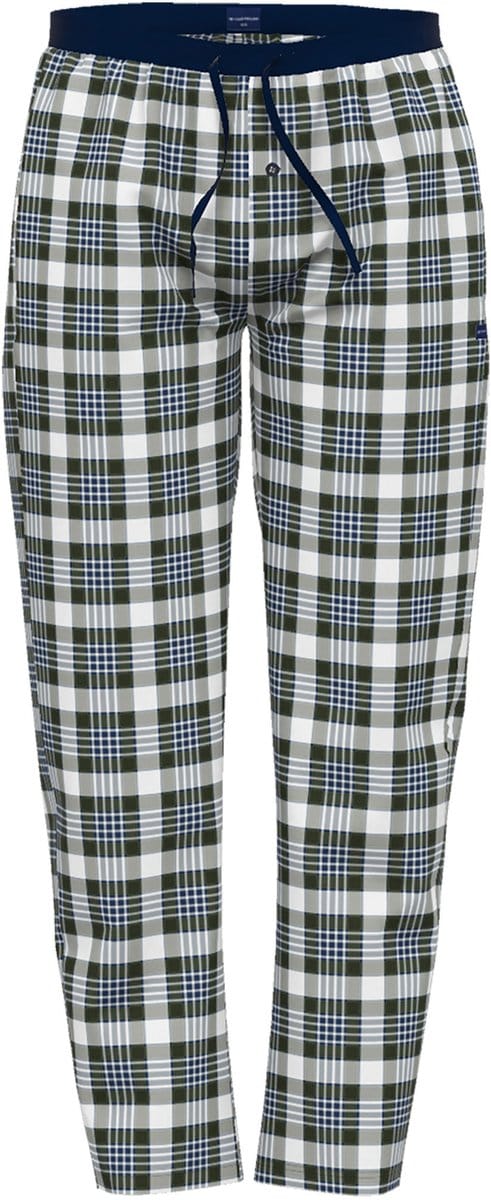 TOM TAILOR heren pyjama- of loungebroek - middengroen geruit