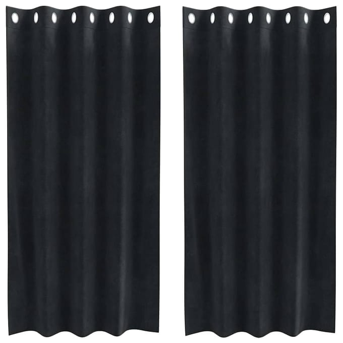 vidaXL - Gordijnen - 2 - st - Zwart - 140 - x - 175 - cm - fluweel