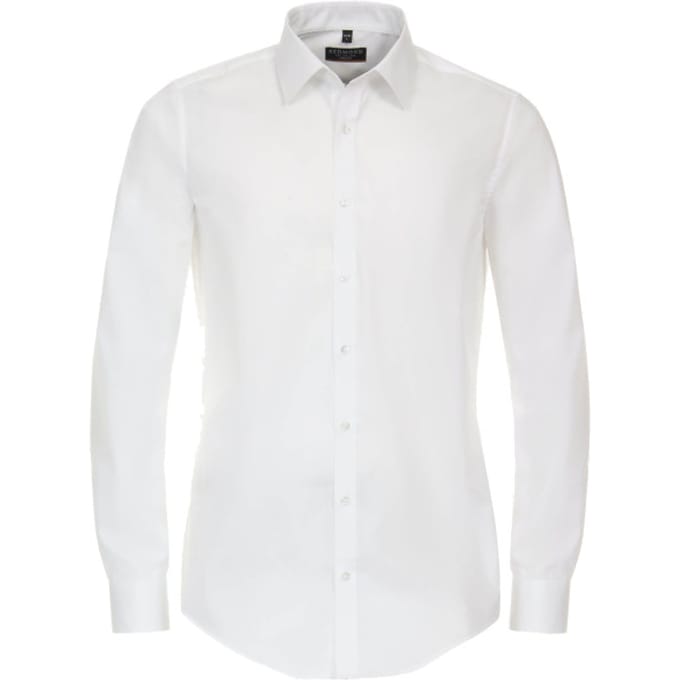 Redmond slim fit overhemd - popeline - wit - Strijkvriendelijk - Boordmaat: 37 - 38