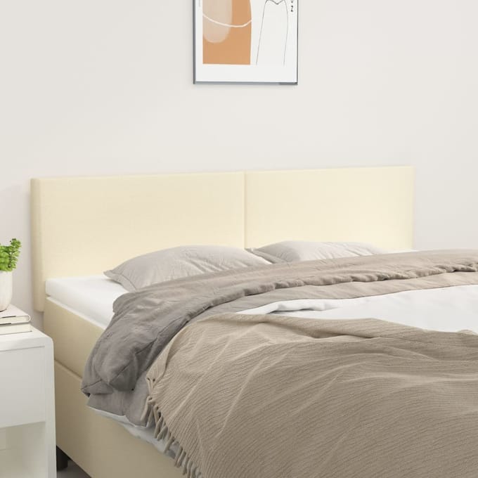 vidaXL - Hoofdborden - 144x5x78/88 - cm - kunstleer - crèmekleurig