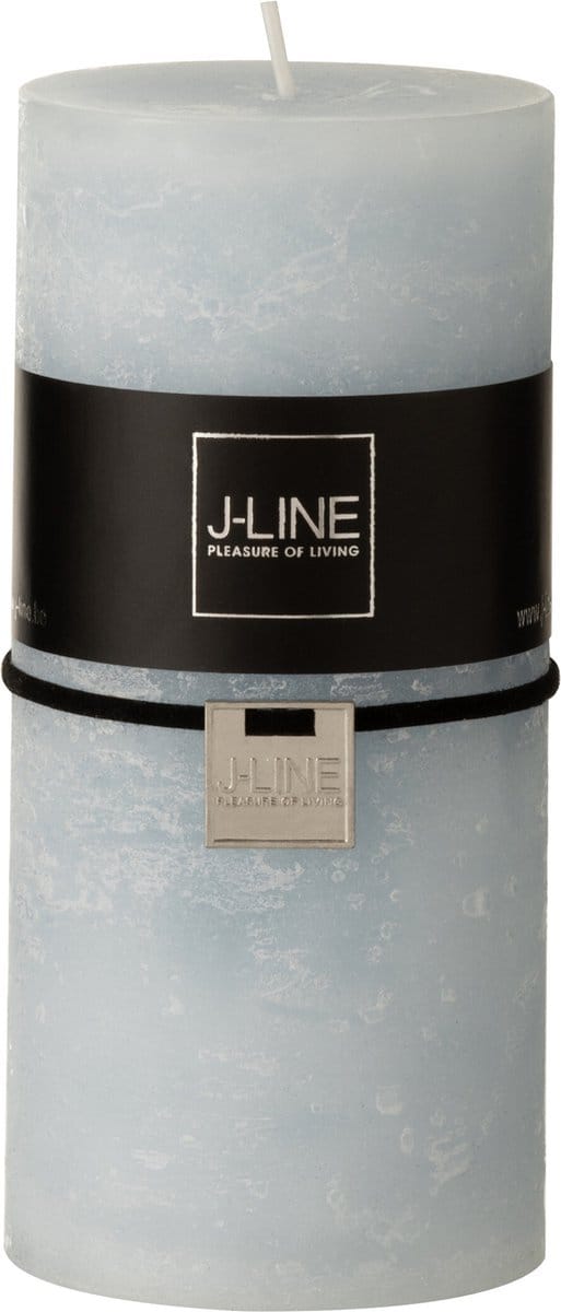 J-Line cilinderkaars - lichtblauw - large - 70U - 6 stuks