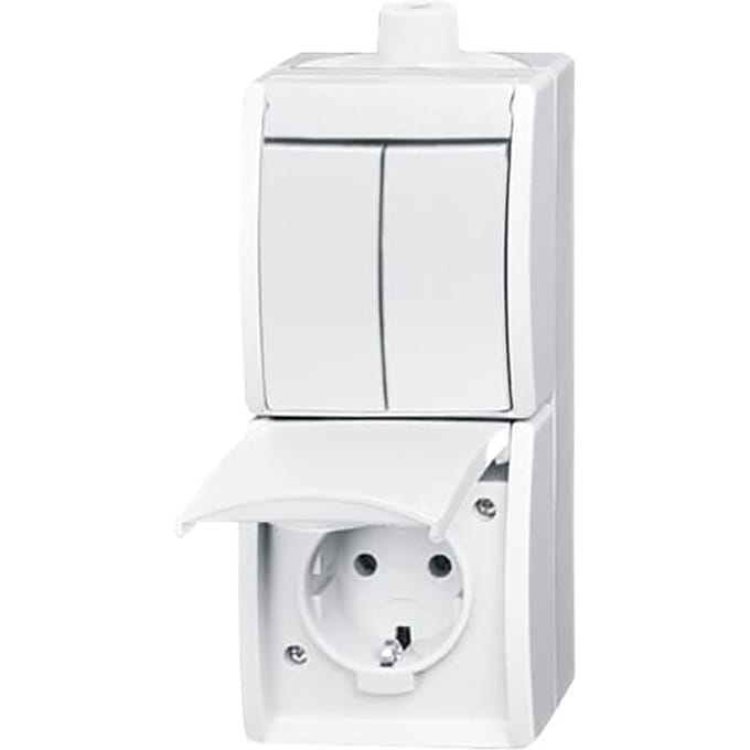 ABB Busch-Jaeger Combischakelaar Contactdoos IP44 serie - 2CKA001684A0328