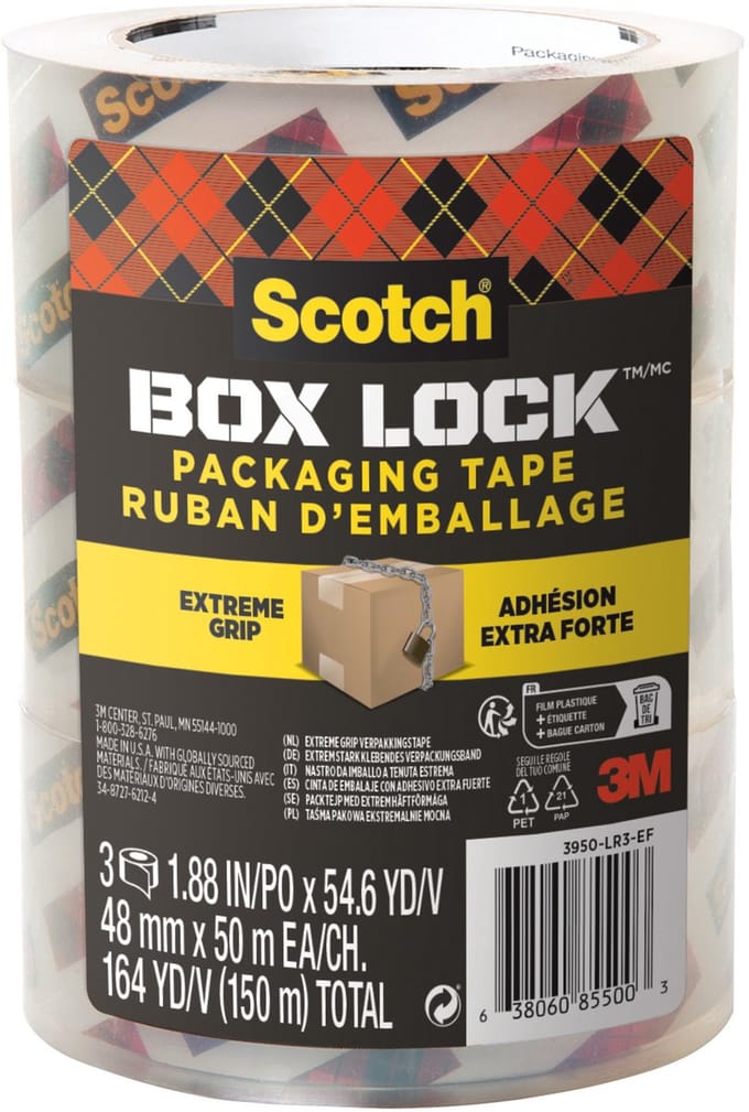Verpakkingstape scotch box lock 3950-ef 3 stuk