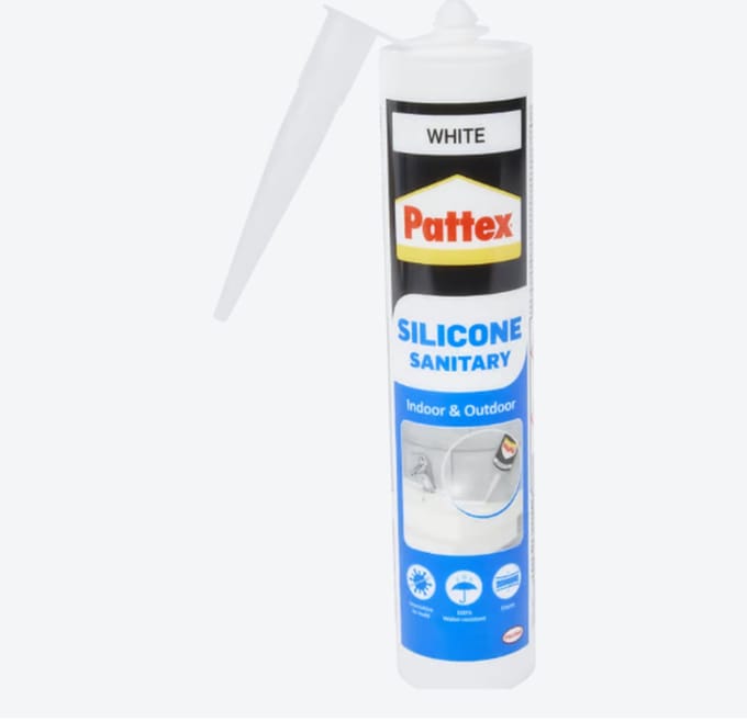 Pattex Siliconenkit Sanitairkit Acrylbad en Douche - Silicone kit - Wit - 300ml