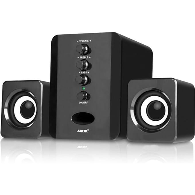 SADA USB bekabelde combinatieluidsprekers Computerluidsprekers Bass Stereo Muziekspeler Subwoofer Klankkast zwart
