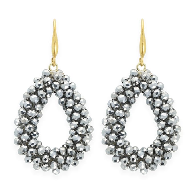 Lajetti - Druppel Oorbel Zilver - Dames Oorbellen - Beaded Earrings