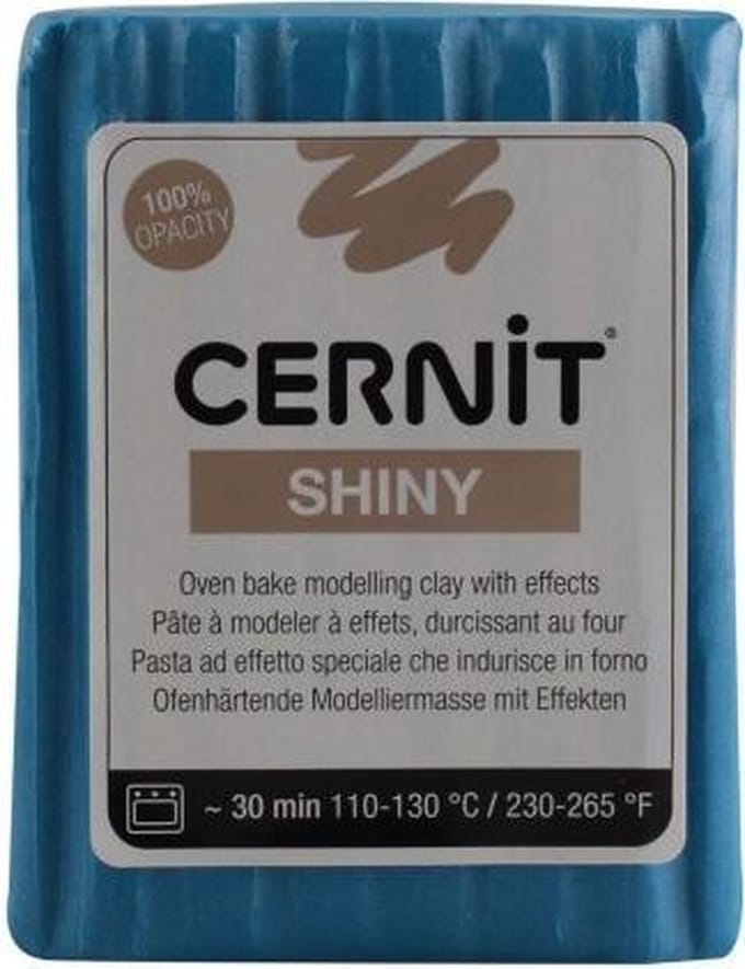 Boetseerklei Blauw - Cernit shiny 56g bleu - 6 stuk