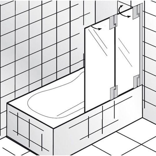 HSK K2P bath attachment 2-piece stop right, 2106112-41-50-right