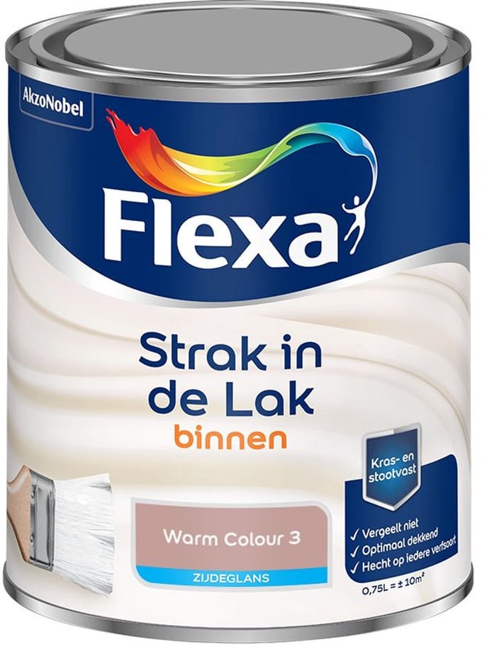 Flexa - Strak In De Lak Binnenlak Zijdeglans - Warm Colour 3 - Mengverf - 750 Ml
