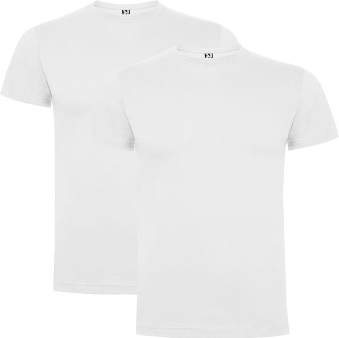 Wit 2 pack Premium t-shirts Roly Dogo maat 3XL