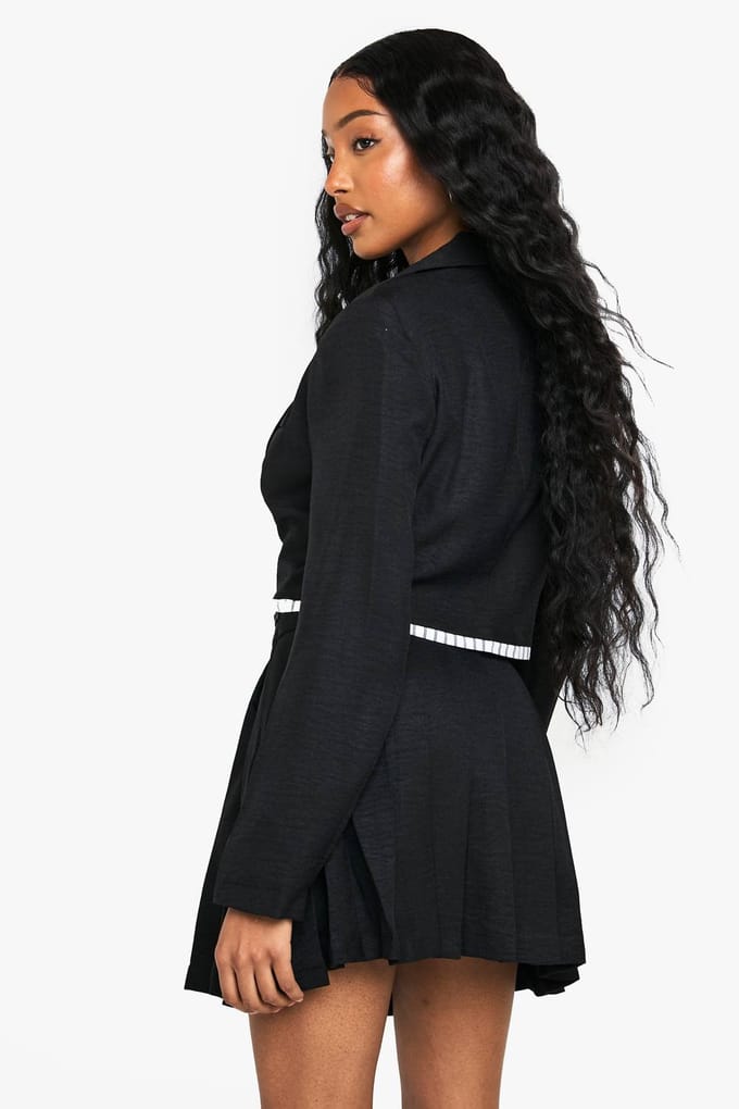 boohoo Dames Tailored Woven Pleated Mini Skirt | Zwart | Maat: 36