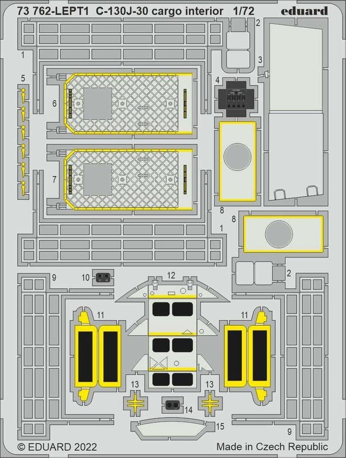 Eduard Modelbouwdecoratie - 73762 Cargo interior for C-130J-30 - Photo-etch