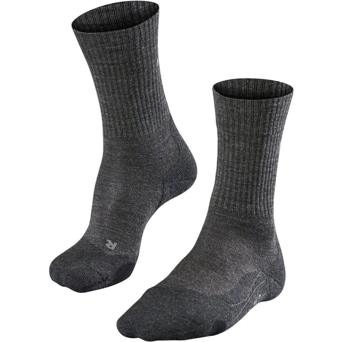 FALKE TK2 Wool anti-blaar dik wol functioneel materiaal wandelsokken heren grijs - maat 46-48
