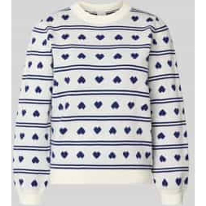 Relaxed fit Pullover met All-over motiefstitching Model 'Brielle'