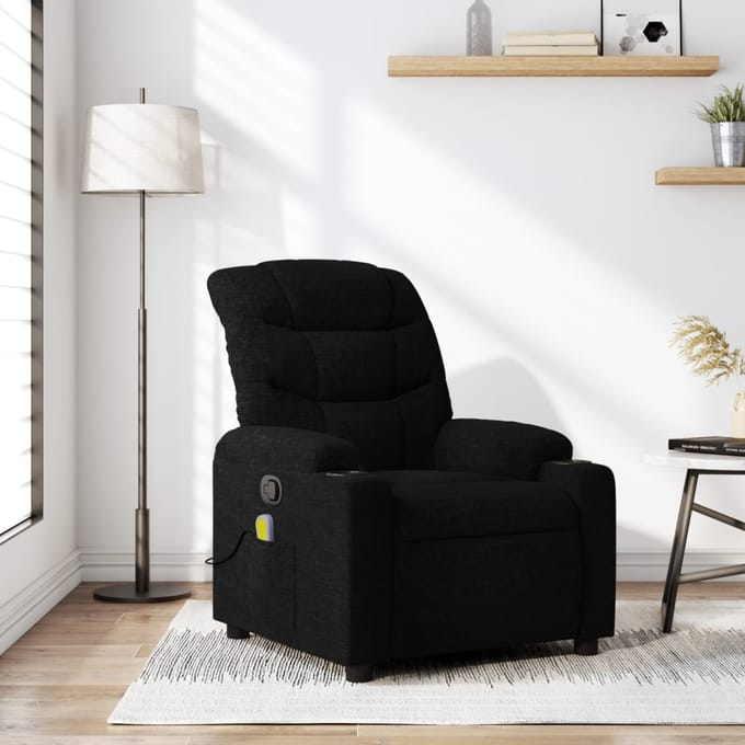 vidaXL - Massagestoel - met - zwarte - stof