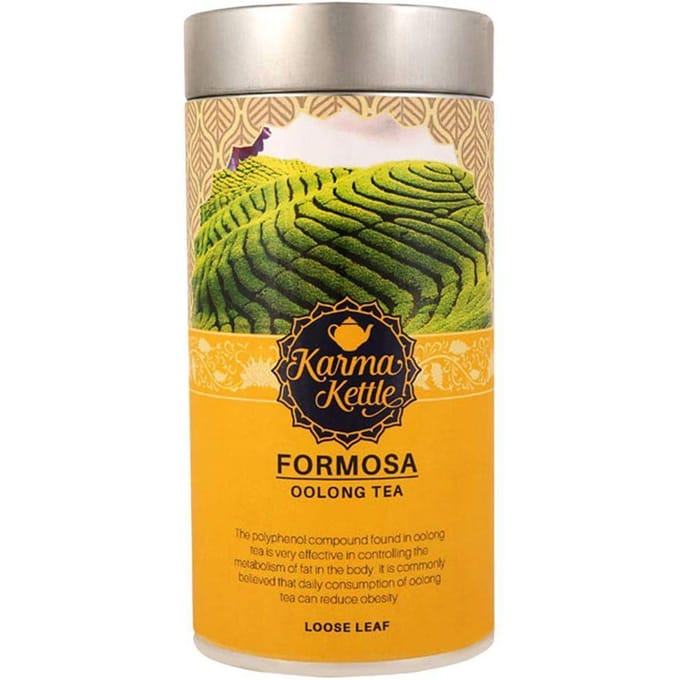 Thé Oolong Darjeeling (75g), Formose, Karma Bouilloire beige