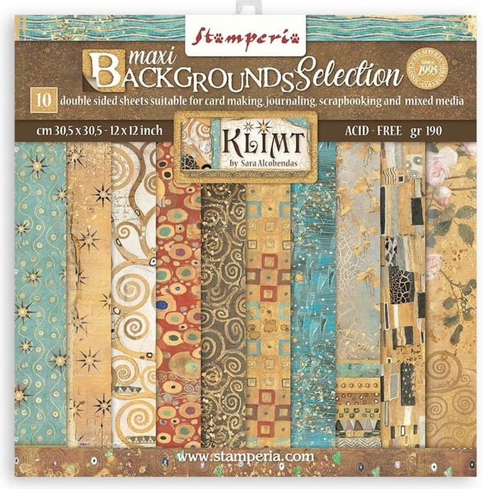 Stamperia - Klimt Maxi Backgrounds 12x12 Inch Paper Pack (SBBL101)