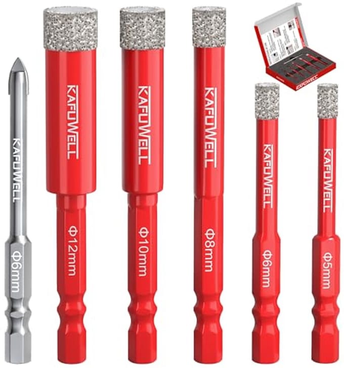 Diamantboren voor tegels - Set van 6 stuks met diverse maten (5-12 mm)