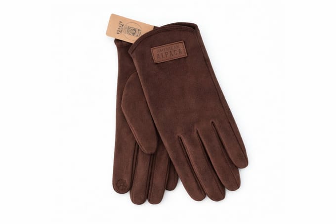American Alpaca - Dames Suède- Handschoenen – Warm & Zacht - Bruin