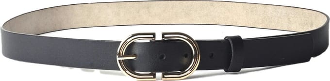Giuliano dubbele 'C' riem - Zwart - Dames - Made in Italy