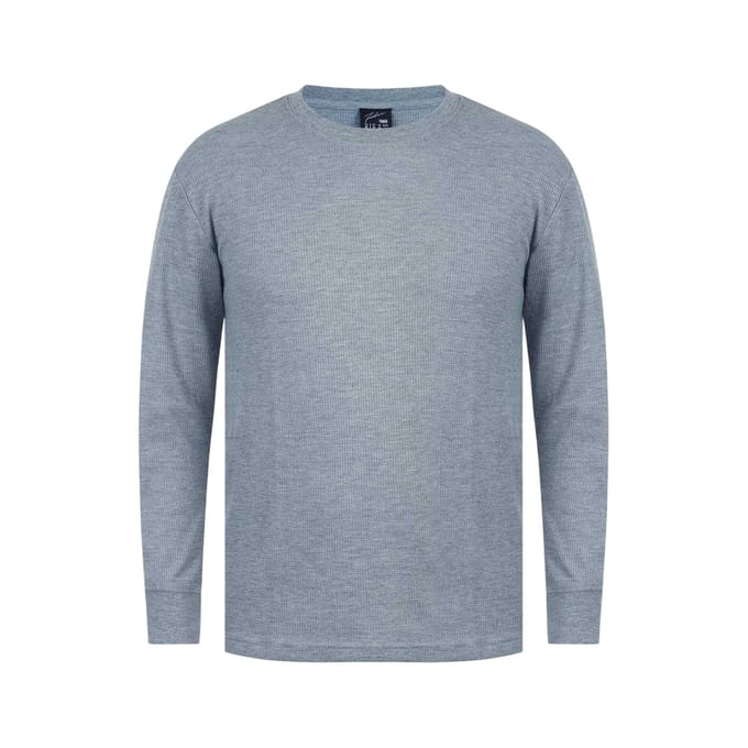 Fabric Heren Wafel T-shirt met lange mouwen (Grijs)